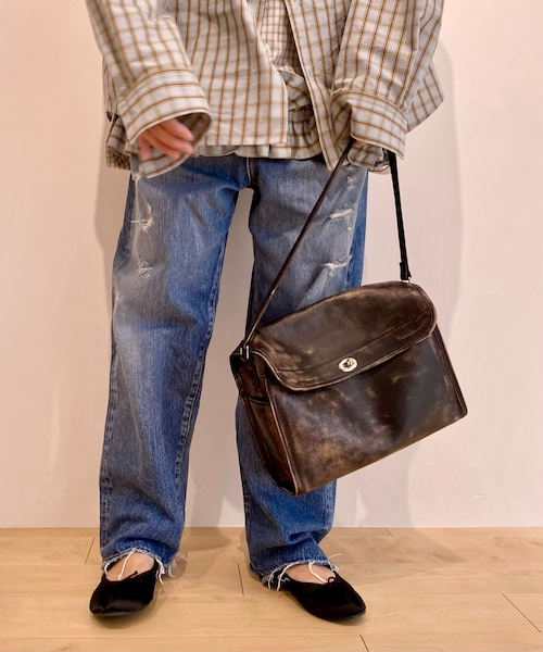 バッグ holiday LEATHER FLAP BAG LEATHER PADDED FLAP HOLIDAY BAG