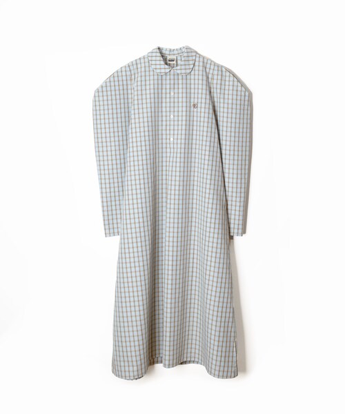 WASHED CHECK BIG SHIRT DRESS
