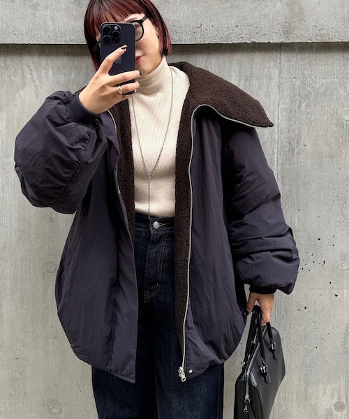 DISCOAT（ディスコート）の「【小顔効果/リバーシブル】ビッグカラー