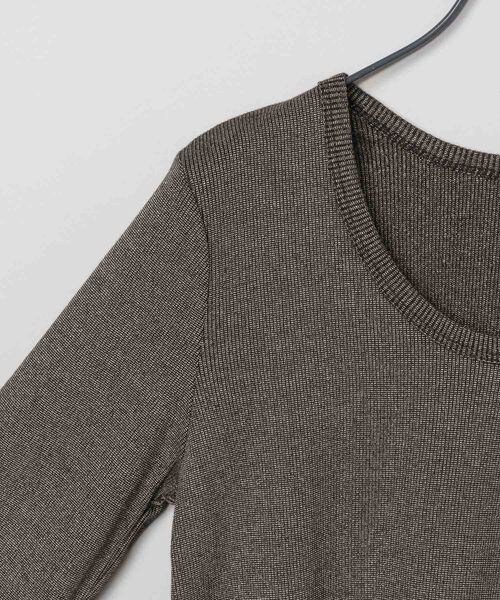 JEANASIS（ジーナシス）の「ソフトラメリブUネックLS TEE（トップス・ホワイト系その他(08)/ブラック系その他(09)・FREE）」の5枚目の写真