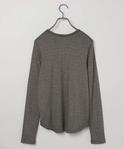 JEANASIS（ジーナシス）の「ソフトラメリブUネックLS TEE（トップス・ホワイト系その他(08)/ブラック系その他(09)・FREE）」の3枚目の写真