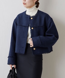 GALLARDAGALANTE | ノーカラーツイードジャケット(ジャケット/アウター)