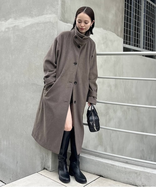 mystic（ミスティック）の「ベルト付きロングコート（ステンカラー