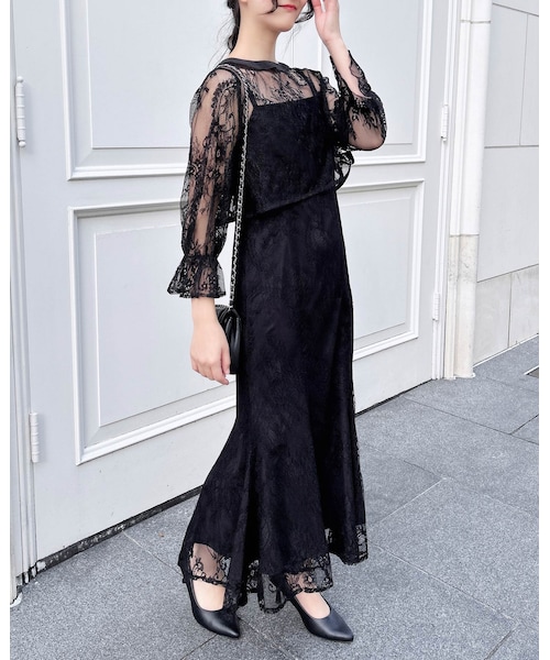 Bibiy ブラック チュール キャミワンピース Bibiy DELPHINE TULLE