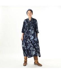 45R インドカディノアフラワープリントのカシュクールドレス 45R（フォーティファイブアール）の「インドカディノアフラワー