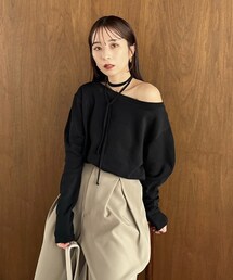 CAPRICIEUX LE'MAGE | 【shio企画】チョーカーボートネックロンＴ(Tシャツ/カットソー)