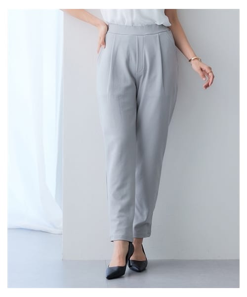 nissen（ニッセン）の「ツイルジャガードテーパードパンツ（セットアップ対応）＜大きいサイズ有＞（パンツ・レディース・グレー/ネイビー・M/L/LL/3L）」の5枚目の写真