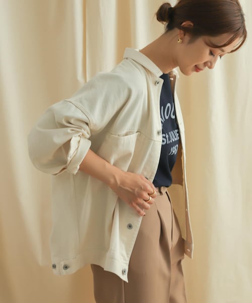 URBAN RESEARCH DOORS(アーバンリサーチドアーズ)の「コットンツイルドルマンジャケット(ミリタリージャケット・レディース・KHAKI/NATURAL・M)」の12枚目の写真