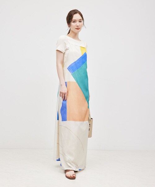 ROPE'（ロペ）の「コットンシルク丸胴フライスカップ付き半袖カットソー（Tシャツ/カットソー・レディース・ブラック/オフホワイト/ワイン・F）」の10枚目の写真