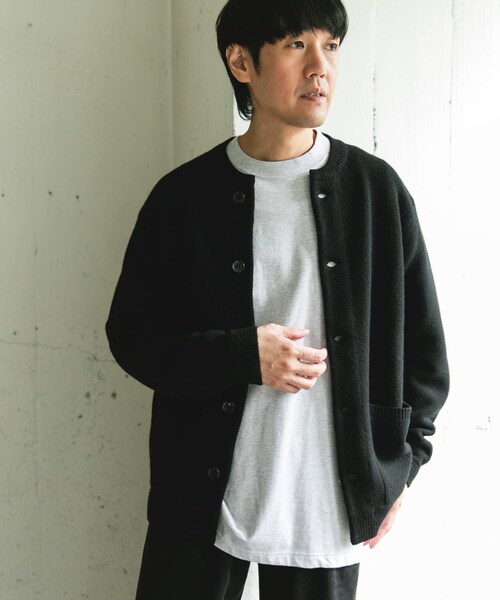 URBAN RESEARCH DOORS(アーバンリサーチドアーズ)の「ハミルトンウールガーターカーディガン(カーディガン/ボレロ・メンズ・GRAY/DARK RED/BLACK・M/L/XL)」の8枚目の写真