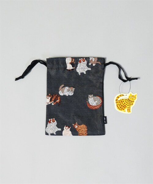 UR SELECT(ユーアールセレクト)の「松尾美雪 束口袋(その他・レディース・Cats BK・Cats BK)」の4枚目の写真