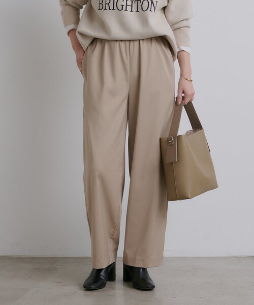 PUAL CE CIN(ピュアルセシン)の「【@sein___000企画】スッキリシルエットイージーパンツ(パンツ・レディース・ベージュ/スミクロ/ストライプ・FREE)」の1枚目の写真