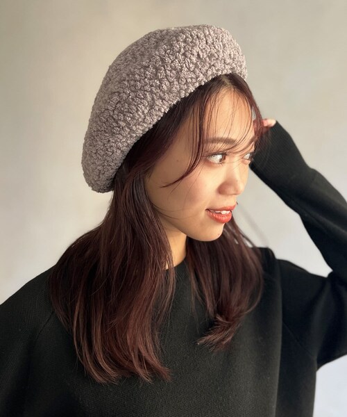 Chez toi（シェトワ）の「ブークレベレー帽（ハンチング/ベレー帽・レディース・アイボリー/グレー/ブラック・F）」の3枚目の写真