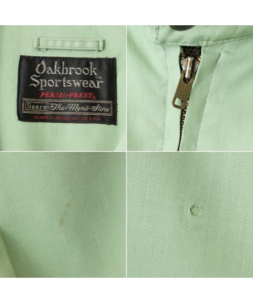 --(--)の「70s 80s USA Sears スイングトップ ドリズラージャケット メンズXL相当 ライトグリーン アメリカ古着(ブルゾン・レディース・グリーン・XL)」の2枚目の写真
