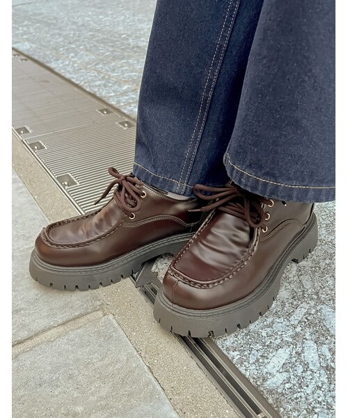 Re:EDIT(リエディ)の「レースアップローファー - シューズ通販 | 人気レディースファッション - Re:EDIT(リエディ)(その他・レディース・ブラック/ブラウン・S(23.0cm相当)/M(23.5cm相当)/L(24.0cm相当)/LL(24.5cm相当))」の18枚目の写真