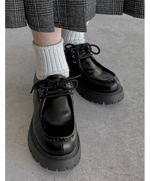 Re:EDIT(リエディ)の「レースアップローファー - シューズ通販 | 人気レディースファッション - Re:EDIT(リエディ)(その他・レディース・ブラック/ブラウン・S(23.0cm相当)/M(23.5cm相当)/L(24.0cm相当)/LL(24.5cm相当))」の11枚目の写真