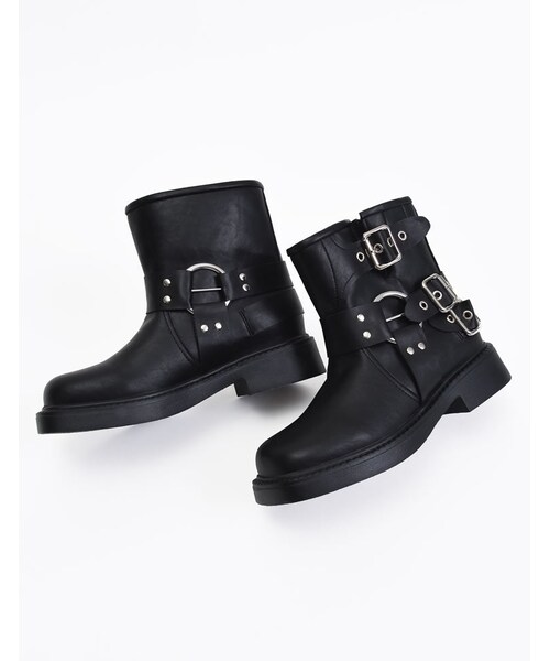 Re:EDIT（リエディ）の「バックルデザインミドルエンジニアブーツ - シューズ通販 | 人気レディースファッション - Re:EDIT（リエディ）（その他・レディース・ブラック/ブラウン・S(23.0cm相当)/M(23.5cm相当)/L(24.0cm相当)/LL(24.5cm相当)）」の7枚目の写真