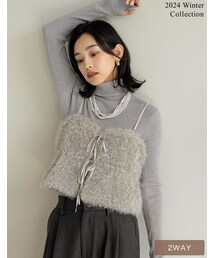 Re:EDIT（リエディ）の「フェザーボアバルーンビスチェ - トップス通販 | 人気レディースファッション - Re:EDIT（リエディ）（その他・レディース）」