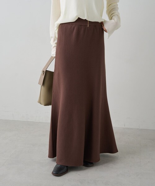 PUAL CE CIN（ピュアルセシン）の「ミラノリブニットスカート（スカート・レディース・アイボリー/グレー系その他/ブラウン/ブラック・FREE）」の4枚目の写真