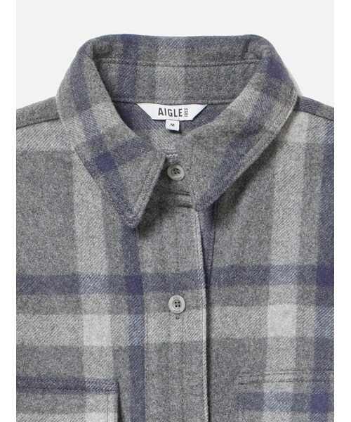AIGLE（エーグル）の「ウールチェックシャツドレス / シャツワンピース（シャツワンピース・レディース・ミュラーユ チェック (003)・XS/S/M）」の2枚目の写真