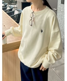 Re:EDIT（リエディ）の「ワンポイント刺繍ピーチ裏起毛スウェット - トップス通販 | 人気レディースファッション - Re:EDIT（リエディ）（トップス）」
