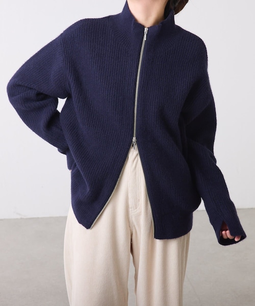 コラージュガリャルダガランテ　ZIP畦カーディガン　ニット COLLAGE GALLARDAGALANTE（コラージュガリャルダガランテ）の