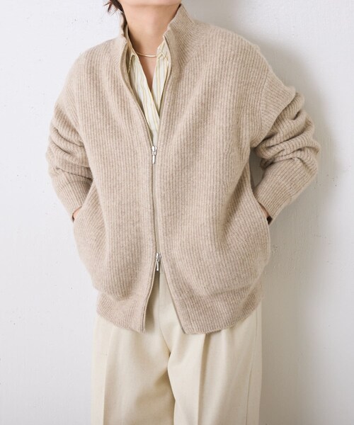 コラージュガリャルダガランテ　ZIP畦カーディガン　ニット COLLAGE GALLARDAGALANTE（コラージュガリャルダガランテ）の
