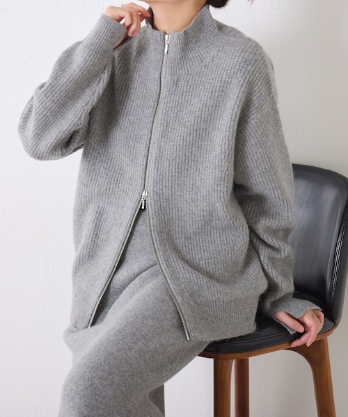 コラージュガリャルダガランテ　ZIP畦カーディガン　ニット COLLAGE GALLARDAGALANTE（コラージュガリャルダガランテ）の