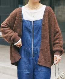 un dix cors（アンディコール）の「《予約》【WEB限定】リブ異素材Vネックカーディガン（カーディガン/ボレロ）」