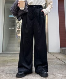 CIAOPANIC TYPY | きれいめ細コーデュロイワイドタックパンツ(パンツ)