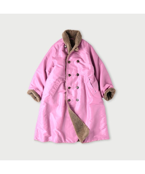 45R 厚ナイロン×ボアの908ショールカラーコート 定価94600円 45R（フォーティファイブアール）の「厚ナイロン×ボアの908ショール