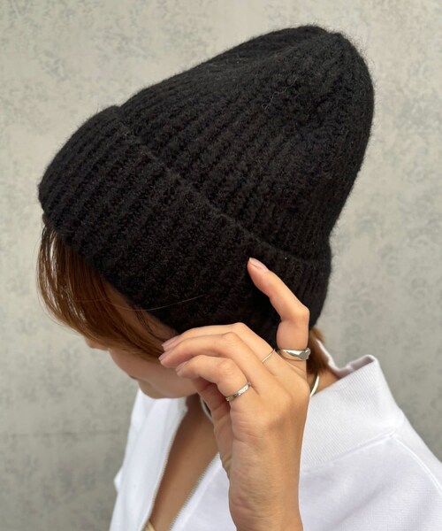 SHENERY（シーナリー）の「リブニットキャップ（ニットキャップ/ビーニー・レディース・グレー/ブラック・F）」の2枚目の写真