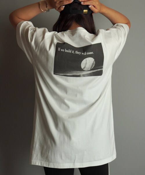 FUNGO TOKYO（ファンゴトウキョウ）の「BASEBALL バックプリント半袖Tシャツ（Tシャツ/カットソー・レディース・ホワイト/ブラック・S/M/L/XL）」の5枚目の写真