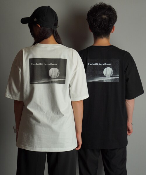 FUNGO TOKYO（ファンゴトウキョウ）の「BASEBALL バックプリント半袖Tシャツ（Tシャツ/カットソー・レディース・ホワイト/ブラック・S/M/L/XL）」の6枚目の写真