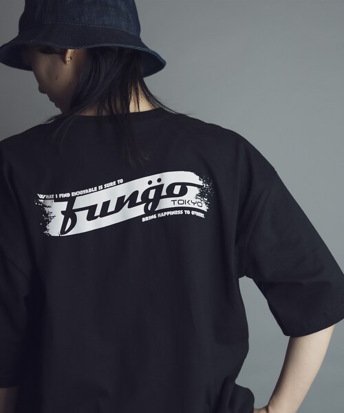 FUNGO TOKYO(ファンゴトウキョウ)の「WAVE LOGO バックプリント半袖Tシャツ(Tシャツ/カットソー・レディース・ホワイト/ブラック・S/M/L/XL)」の7枚目の写真