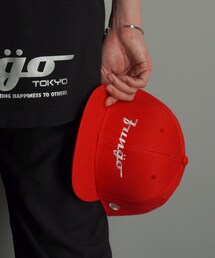 FUNGO TOKYO | 平ツバロゴ刺繍CAP/RED×WH(キャップ)