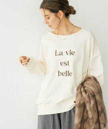 BAYFLOW（ベイフロー）の「[程よい肉感の裏毛素材]カットオフネック刺繍プルオーバー（その他）」