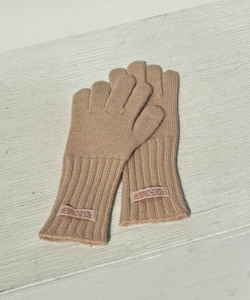 Lattice（Lattice）の「ロゴカラーニットグローブ（手袋・レディース・アイボリー/ベージュ/グレー/ブルー・FREE）」の3枚目の写真