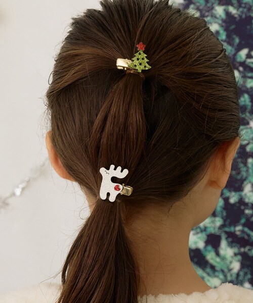 No.228トナカイ リースのクリップ♡ベビーヘアクリップ セミ