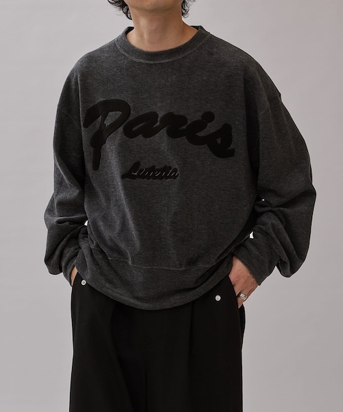 Lui's（ルイス）の「PARISアップリケウールライクカットソー（Tシャツ