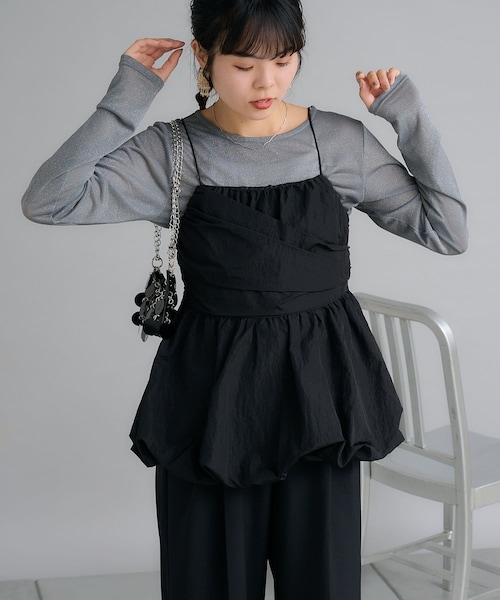 CIAOPANIC TYPY(チャオパニックティピー)の「《3点セット》【パルクロ限定】(インナー付き)ビスチェセットアップ(その他・レディース・ベージュ/ブラック・S/M)」の2枚目の写真