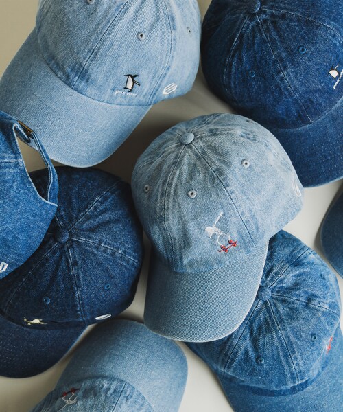 FUNGO TOKYO（ファンゴトウキョウ）の「PENGUIN アーチツバ デニムCAP（キャップ・レディース・ライトブルー/インディゴブルー・one）」の8枚目の写真