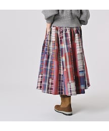 【美品】45R ハケ目カットワークのギャザースカート 近年モデル 7413f0339c40a54444ec0dfaab32c0