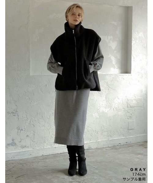 Re:EDIT（リエディ）の「ポロカラーニットワンピース - ワンピース通販 | 人気レディースファッション - Re:EDIT（リエディ）（その他・レディース・ブラック/グレー/配色ブラウン・SC/M/L）」の16枚目の写真