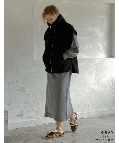 Re:EDIT（リエディ）の「ポロカラーニットワンピース - ワンピース通販 | 人気レディースファッション - Re:EDIT（リエディ）（その他・レディース・ブラック/グレー/配色ブラウン・SC/M/L）」の17枚目の写真