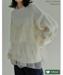 Re:EDIT（リエディ）の「チュールモヘアタッチニットプルオーバー - トップス通販 | 人気レディースファッション - Re:EDIT（リエディ）（その他・レディース）」