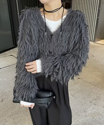 CAPRICIEUX LE'MAGE | 【HAPPY BAG対象】フリンジVカーディガン(カーディガン/ボレロ)