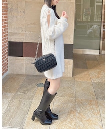 INGNI | 【WEB先行】フェザー袖スリットリボンニットワンピース(ワンピース/ドレス)