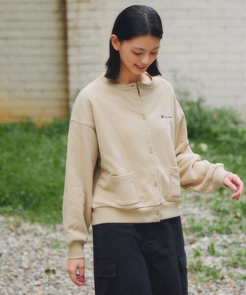 Champion(チャンピオン)の「Champion / 水洗感休閒開襟衫(その他・レディース・象牙白/黑色/膚色・象牙白/黑色/膚色)」の4枚目の写真