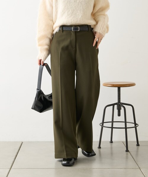 mystic（ミスティック）の「センタープレススラックス（スラックス・レディース・ベージュ/グリーン/ブラック・1/2）」の3枚目の写真